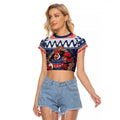 Roosters Xmas Glory Personalised Raglan Cropped T Shirt Christmas Rugby League Spirit - Aussie Hoodie