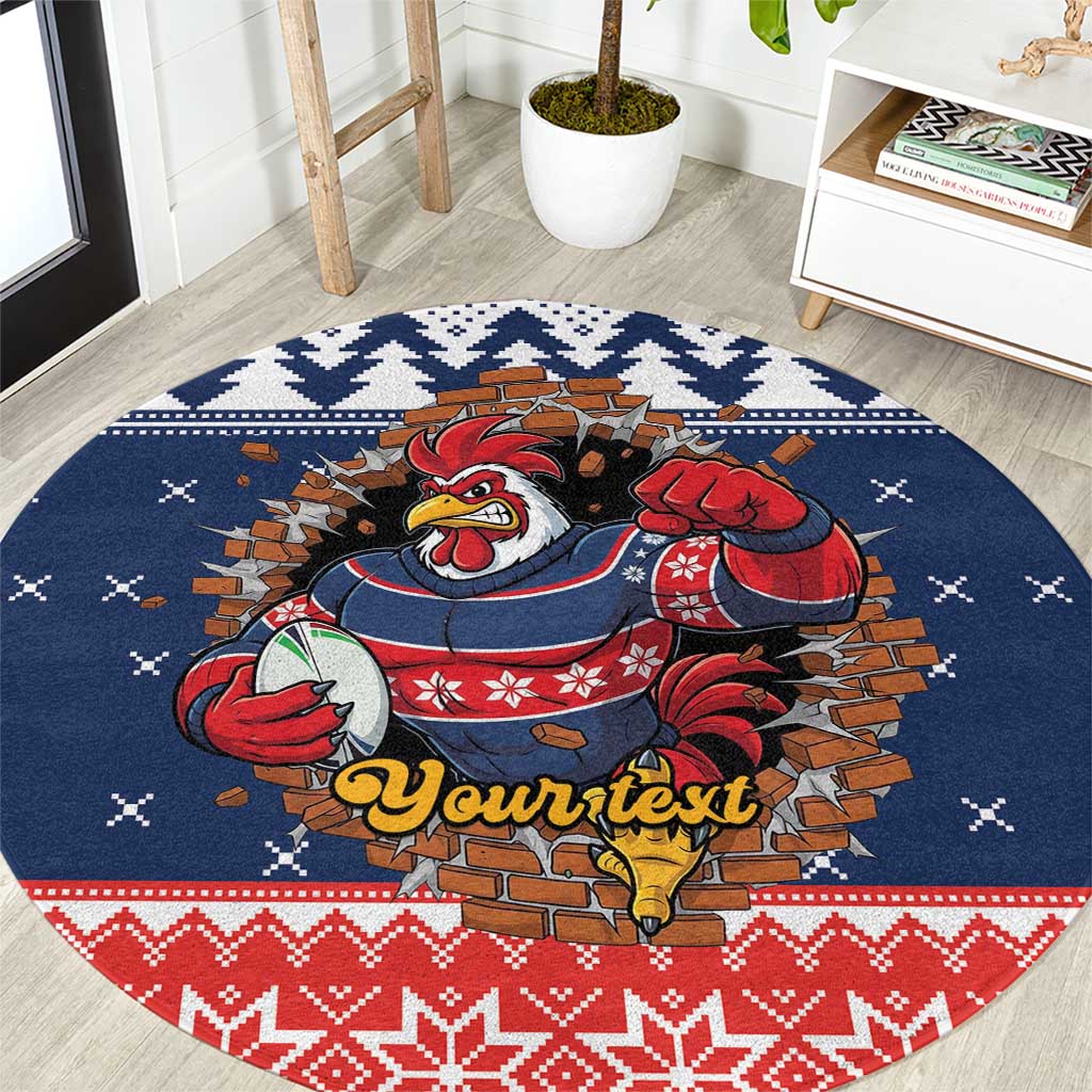 Roosters Xmas Glory Personalised Round Carpet Christmas Rugby League Spirit - Aussie Hoodie