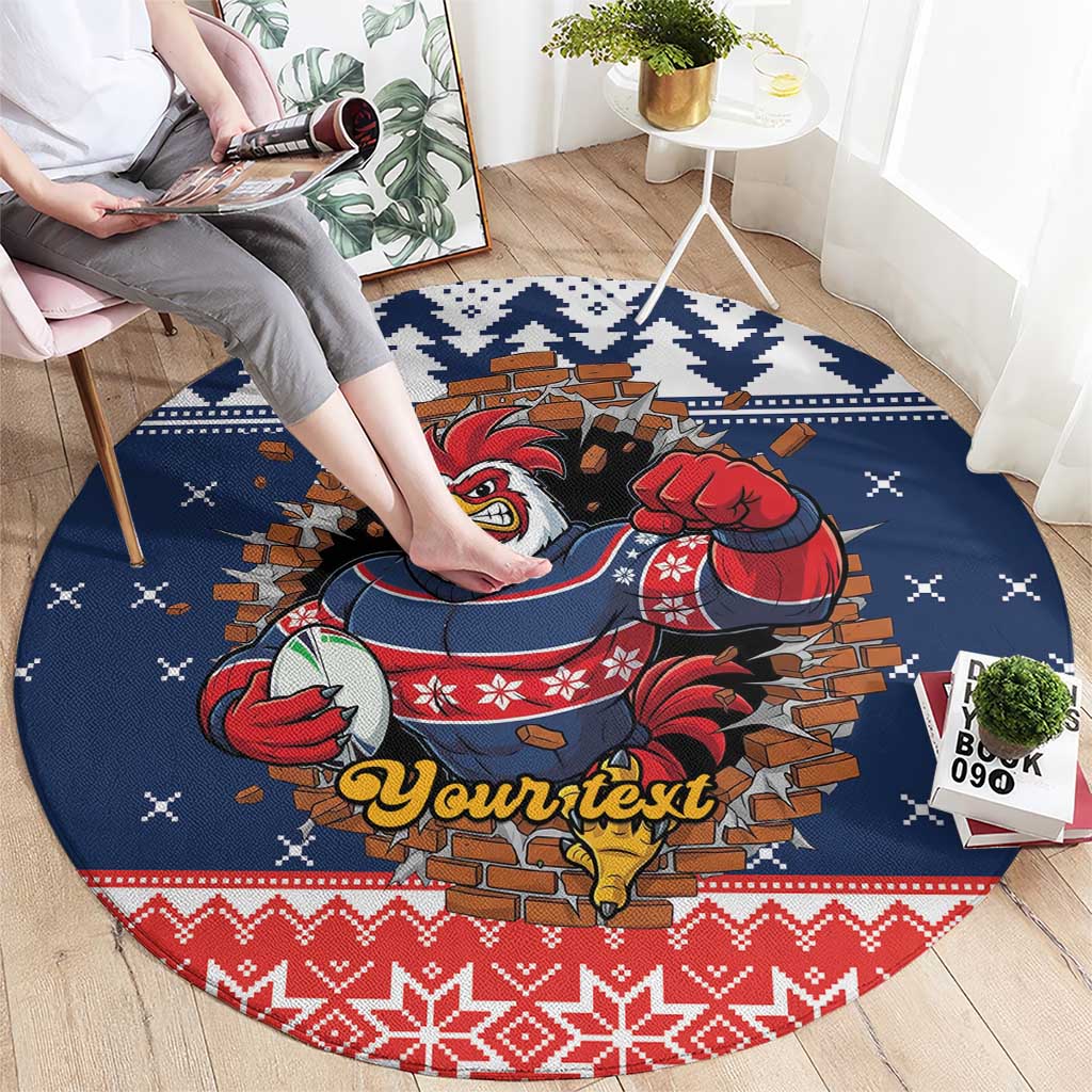 Roosters Xmas Glory Personalised Round Carpet Christmas Rugby League Spirit - Aussie Hoodie