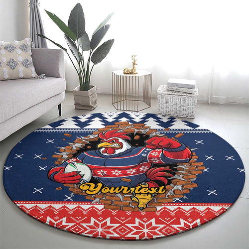 Roosters Xmas Glory Personalised Round Carpet Christmas Rugby League Spirit - Aussie Hoodie