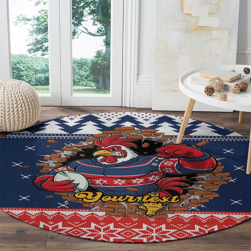 Roosters Xmas Glory Personalised Round Carpet Christmas Rugby League Spirit - Aussie Hoodie