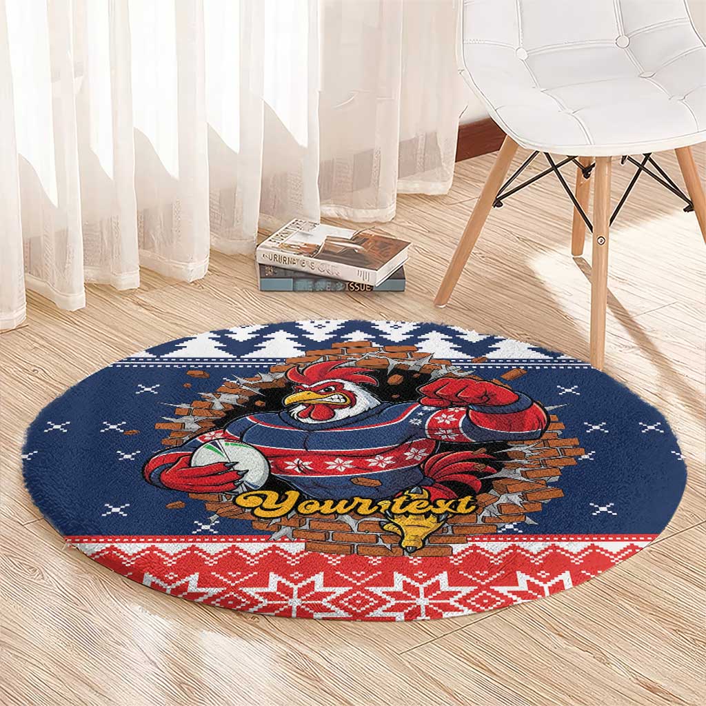 Roosters Xmas Glory Personalised Round Carpet Christmas Rugby League Spirit - Aussie Hoodie