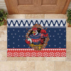 Roosters Xmas Glory Personalised Rubber Doormat Christmas Rugby League Spirit - Aussie Hoodie