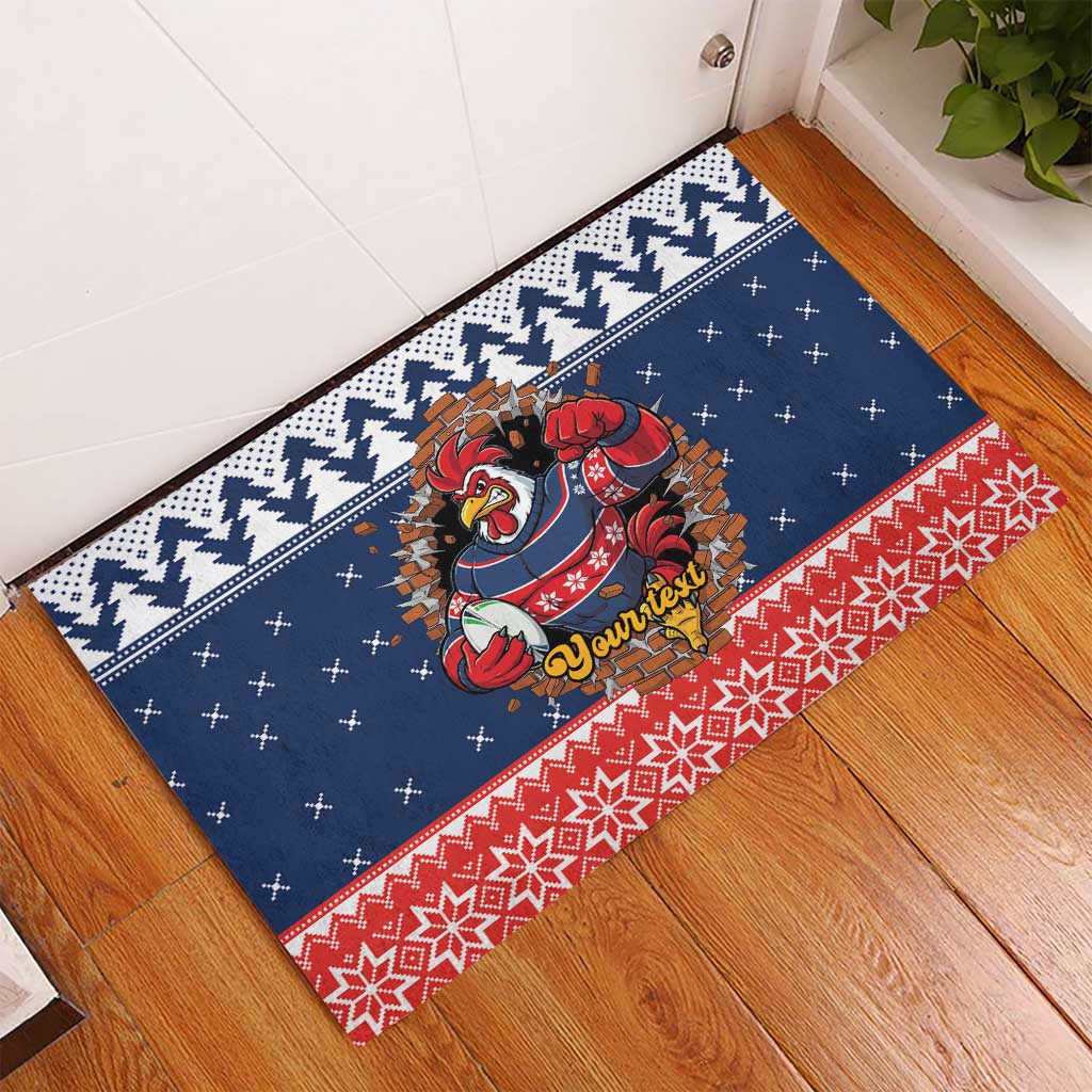 Roosters Xmas Glory Personalised Rubber Doormat Christmas Rugby League Spirit - Aussie Hoodie