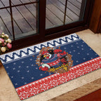 Roosters Xmas Glory Personalised Rubber Doormat Christmas Rugby League Spirit - Aussie Hoodie