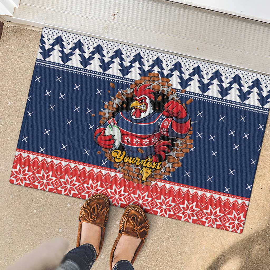 Roosters Xmas Glory Personalised Rubber Doormat Christmas Rugby League Spirit - Aussie Hoodie