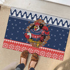 Roosters Xmas Glory Personalised Rubber Doormat Christmas Rugby League Spirit - Aussie Hoodie