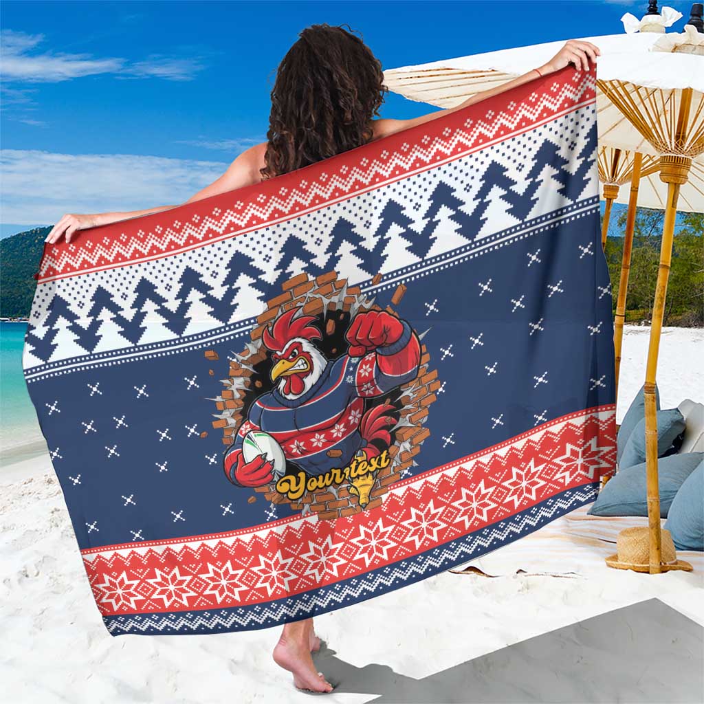 Roosters Xmas Glory Personalised Sarong Christmas Rugby League Spirit - Aussie Hoodie