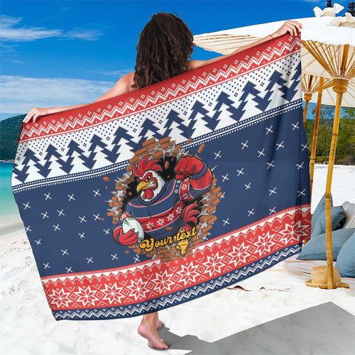 Roosters Xmas Glory Personalised Sarong Christmas Rugby League Spirit - Aussie Hoodie
