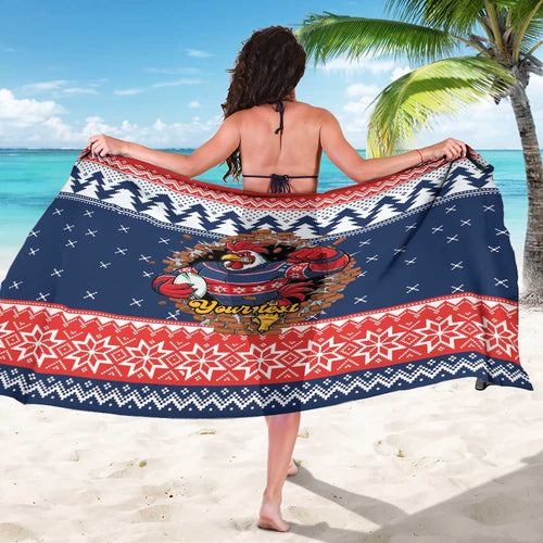 Roosters Xmas Glory Personalised Sarong Christmas Rugby League Spirit - Aussie Hoodie