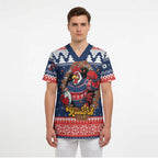 Roosters Xmas Glory Personalised Scrub Top Christmas Rugby League Spirit - Aussie Hoodie