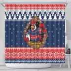 Roosters Xmas Glory Personalised Shower Curtain Christmas Rugby League Spirit - Aussie Hoodie