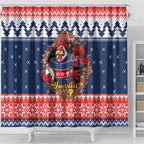 Roosters Xmas Glory Personalised Shower Curtain Christmas Rugby League Spirit - Aussie Hoodie