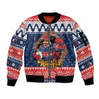 Roosters Xmas Glory Personalised Sleeve Zip Bomber Jacket Christmas Rugby League Spirit - Aussie Hoodie