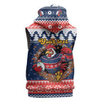 Roosters Xmas Glory Personalised Sleeveless Hoodie Christmas Rugby League Spirit - Aussie Hoodie