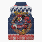 Roosters Xmas Glory Personalised Sleeveless Puffer Jacket Christmas Rugby League Spirit - Aussie Hoodie