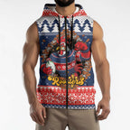 Roosters Xmas Glory Personalised Sleeveless Zip Hoodie Christmas Rugby League Spirit LT9