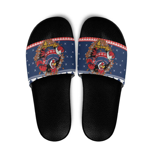 Roosters Xmas Glory Personalised Slide Sandals Christmas Rugby League Spirit - Aussie Hoodie