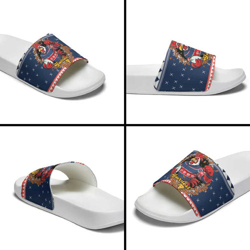 Roosters Xmas Glory Personalised Slide Sandals Christmas Rugby League Spirit - Aussie Hoodie