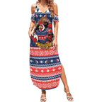 Roosters Xmas Glory Personalised Summer Maxi Dress Christmas Rugby League Spirit - Aussie Hoodie