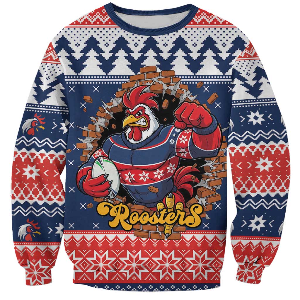 Roosters Xmas Glory Personalised Sweatshirt Christmas Rugby League Spirit - Aussie Hoodie