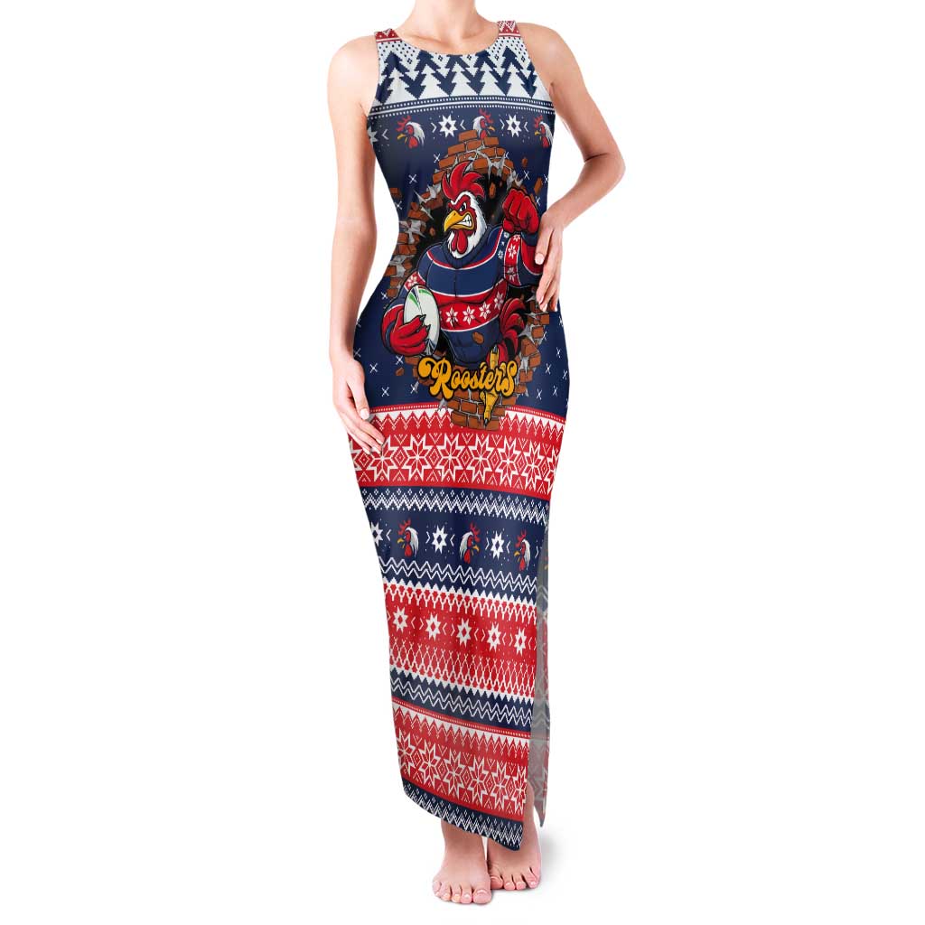 Roosters Xmas Glory Personalised Tank Maxi Dress Christmas Rugby League Spirit - Aussie Hoodie