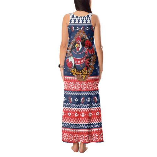 Roosters Xmas Glory Personalised Tank Maxi Dress Christmas Rugby League Spirit - Aussie Hoodie