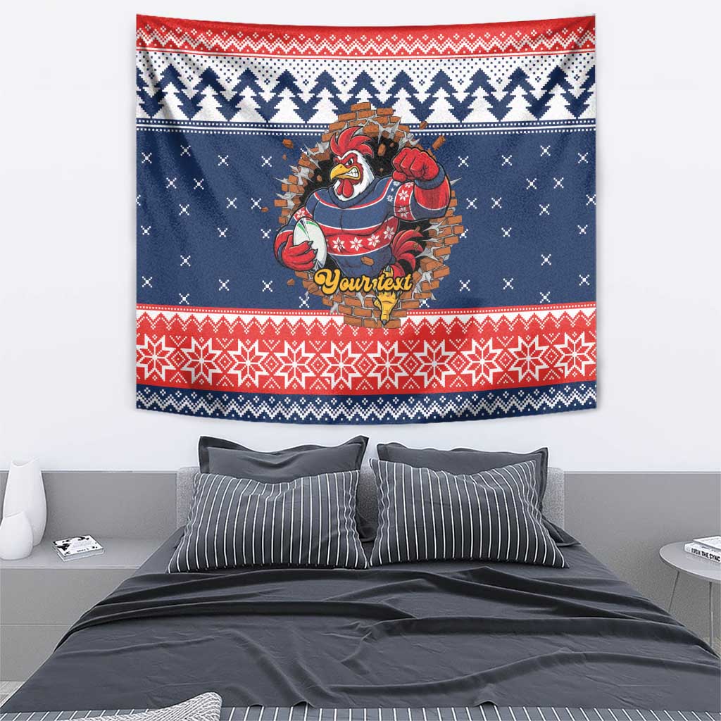 Roosters Xmas Glory Personalised Tapestry Christmas Rugby League Spirit - Aussie Hoodie