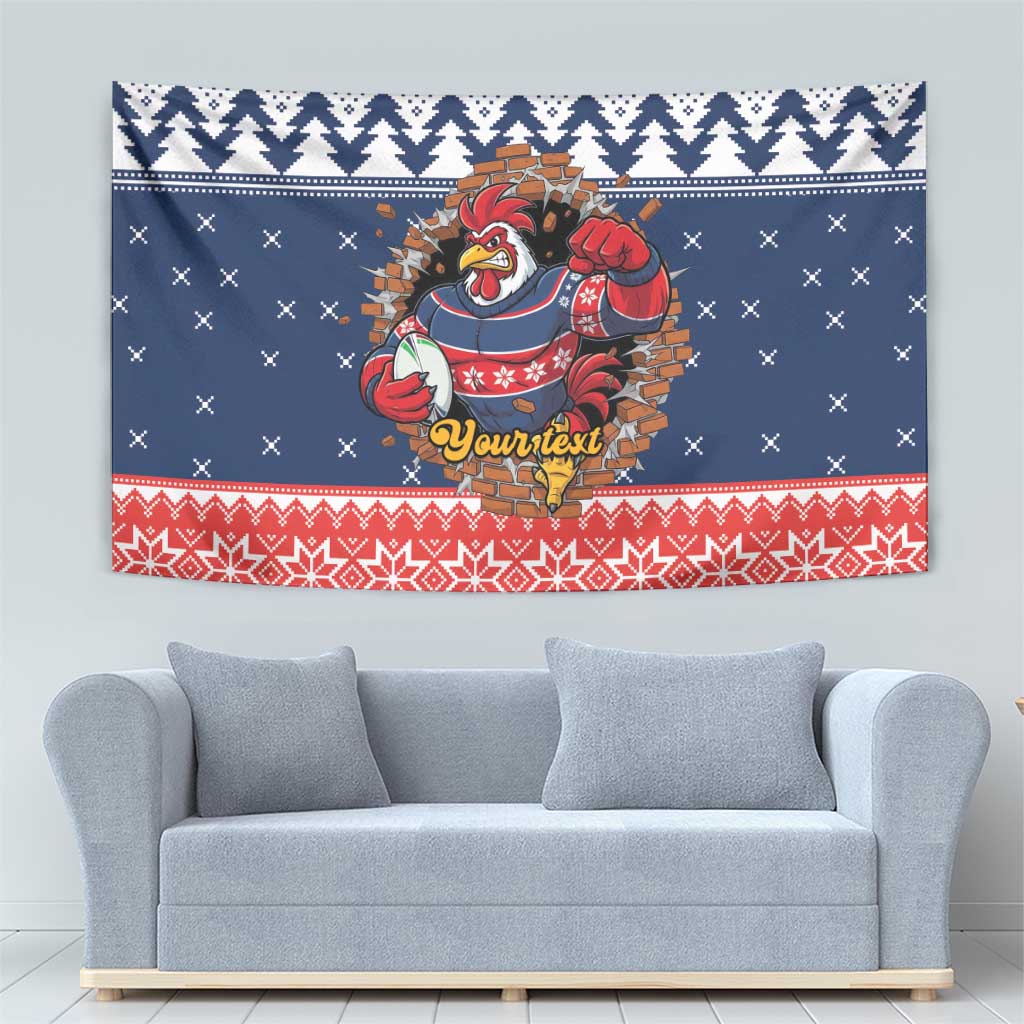 Roosters Xmas Glory Personalised Tapestry Christmas Rugby League Spirit - Aussie Hoodie
