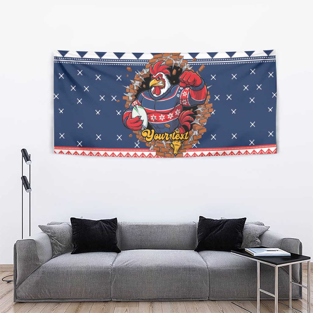 Roosters Xmas Glory Personalised Tapestry Christmas Rugby League Spirit - Aussie Hoodie
