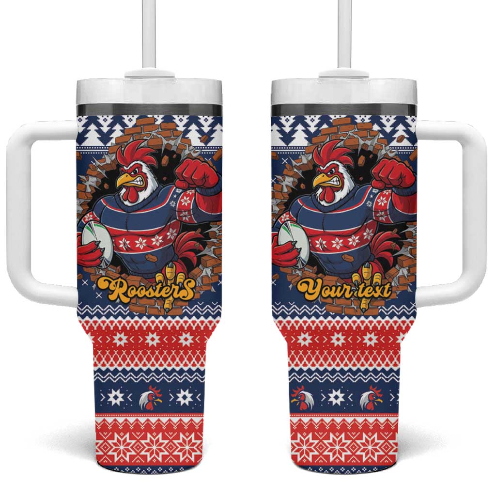Roosters Xmas Glory Personalised Tumbler With Handle Christmas Rugby League Spirit - Aussie Hoodie