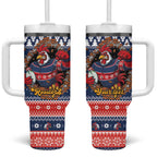 Roosters Xmas Glory Personalised Tumbler With Handle Christmas Rugby League Spirit - Aussie Hoodie