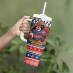 Roosters Xmas Glory Personalised Tumbler With Handle Christmas Rugby League Spirit - Aussie Hoodie