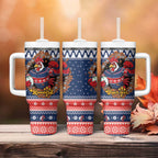 Roosters Xmas Glory Personalised Tumbler With Handle Christmas Rugby League Spirit - Aussie Hoodie