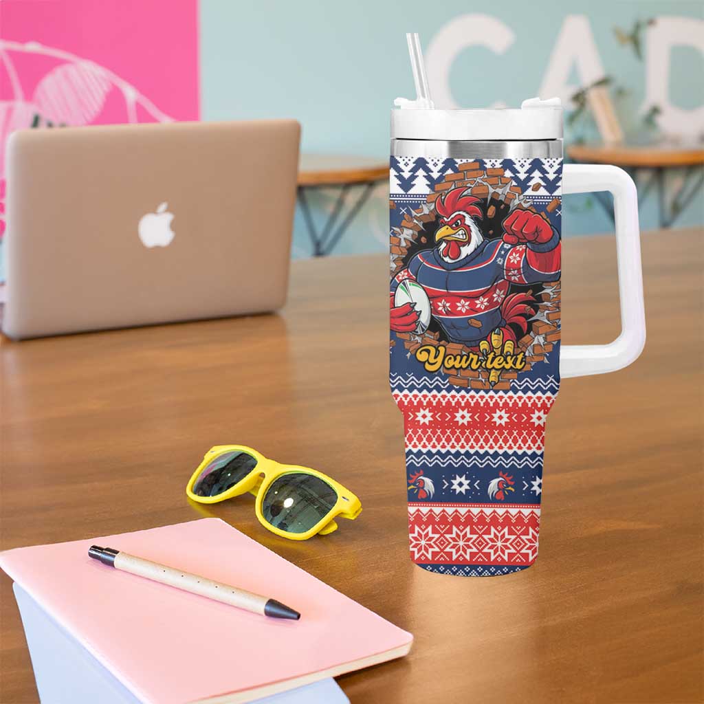 Roosters Xmas Glory Personalised Tumbler With Handle Christmas Rugby League Spirit - Aussie Hoodie
