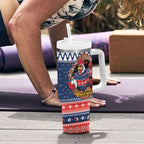 Roosters Xmas Glory Personalised Tumbler With Handle Christmas Rugby League Spirit - Aussie Hoodie