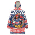 Roosters Xmas Glory Personalised Wearable Blanket Hoodie Christmas Rugby League Spirit - Aussie Hoodie