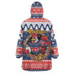 Roosters Xmas Glory Personalised Wearable Blanket Hoodie Christmas Rugby League Spirit - Aussie Hoodie