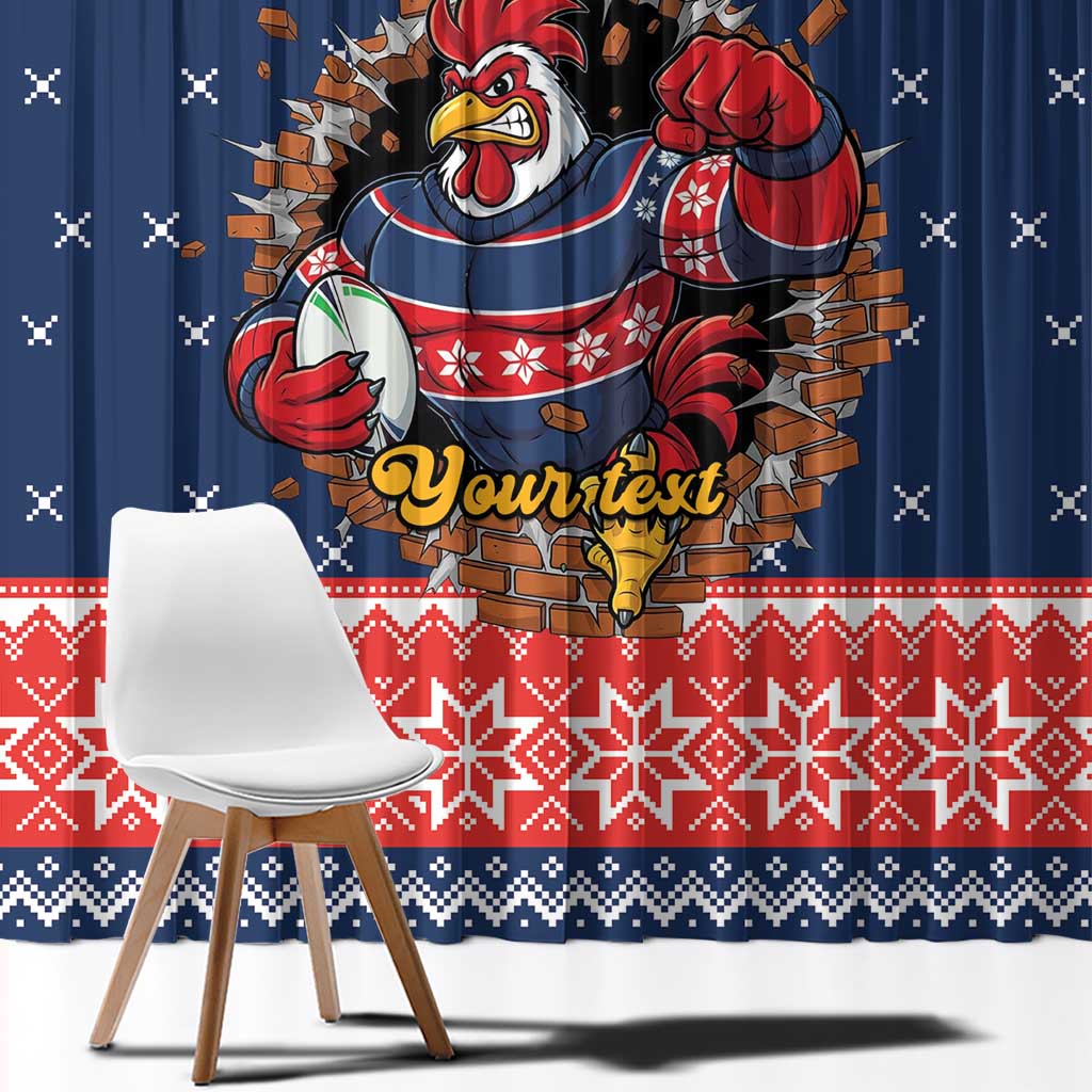 Roosters Xmas Glory Personalised Window Curtain Christmas Rugby League Spirit - Aussie Hoodie