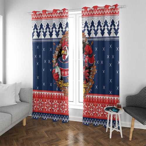 Roosters Xmas Glory Personalised Window Curtain Christmas Rugby League Spirit - Aussie Hoodie