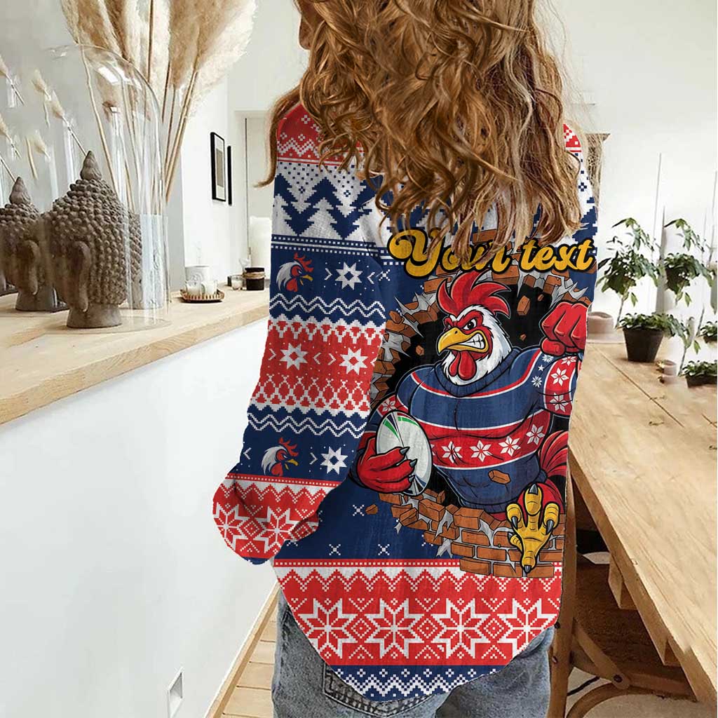 Roosters Xmas Glory Personalised Women Casual Shirt Christmas Rugby League Spirit - Aussie Hoodie