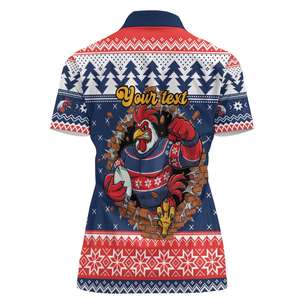 Roosters Xmas Glory Personalised Women Polo Shirt Christmas Rugby League Spirit - Aussie Hoodie