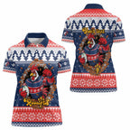 Roosters Xmas Glory Personalised Women Polo Shirt Christmas Rugby League Spirit - Aussie Hoodie