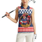Roosters Xmas Glory Personalised Women Sleeveless Polo Shirt Christmas Rugby League Spirit - Aussie Hoodie