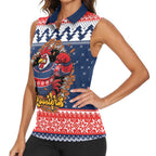 Roosters Xmas Glory Personalised Women Sleeveless Polo Shirt Christmas Rugby League Spirit - Aussie Hoodie