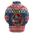 Roosters Xmas Glory Personalised Zip Hoodie Christmas Rugby League Spirit - Aussie Hoodie