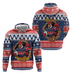Roosters Xmas Glory Personalised Zip Hoodie Christmas Rugby League Spirit - Aussie Hoodie