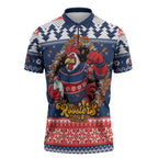 Roosters Xmas Glory Personalised Zipper Polo Shirt Christmas Rugby League Spirit - Aussie Hoodie