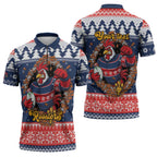 Roosters Xmas Glory Personalised Zipper Polo Shirt Christmas Rugby League Spirit - Aussie Hoodie