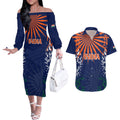 india-cricket-2023-couples-matching-off-the-shoulder-long-sleeve-dress-and-hawaiian-shirt-bharat-simple-flag-style